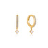 Gold Sparkle Kyoto Opal Drop Huggie Hoop Earrings